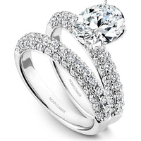 Oval Cut Diamond Engagement Ring with Pavé Band and Gallery Detail in White Gold by Noam Carver<em> - Choose Your Center Diamond: 1 to 5 Carats, Sustainable Lab-Grown or Natural Earth-Mined</em>