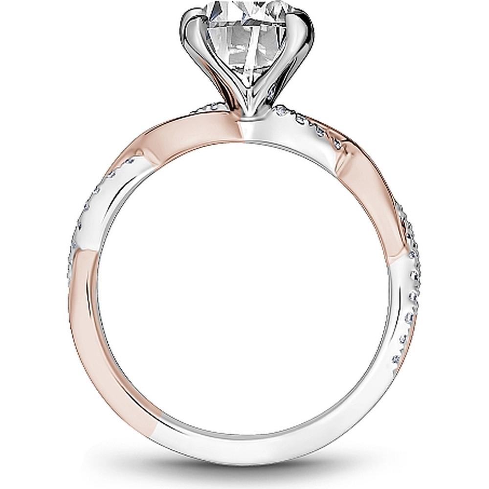 Oval Cut Diamond Engagement Ring with Pavé Band in White and Rose Gold by Noam Carver<em> - Choose Your Center Diamond: 1 to 5 Carats, Sustainable Lab-Grown or Natural Earth-Mined</em>
