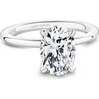Oval Cut Diamond Engagement Ring with Sleek Tapered Band in White Gold by Noam Carver<em> - Choose Your Center Diamond: 1 to 5 Carats, Sustainable Lab-Grown or Natural Earth-Mined</em>