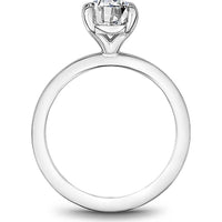 Oval Cut Diamond Engagement Ring with Sleek Tapered Band in White Gold by Noam Carver<em> - Choose Your Center Diamond: 1 to 5 Carats, Sustainable Lab-Grown or Natural Earth-Mined</em>