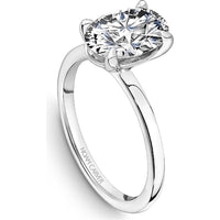 Oval Cut Diamond Engagement Ring with Sleek Tapered Band in White Gold by Noam Carver<em> - Choose Your Center Diamond: 1 to 5 Carats, Sustainable Lab-Grown or Natural Earth-Mined</em>
