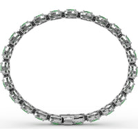 Oval Emerald and Diamond Halo Tennis Bracelet by Fana - 7.79 Carat Total Gemstone Weight