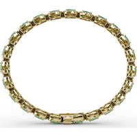 Oval Emerald and Diamond Halo Tennis Bracelet by Fana - 7.79 Carat Total Gemstone Weight