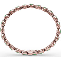 Oval Emerald and Diamond Halo Tennis Bracelet by Fana - 7.79 Carat Total Gemstone Weight