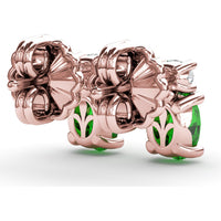 Oval Emerald and Diamond Stud Earrings by Fana - 1.27 Carat Total Gemstone Weight