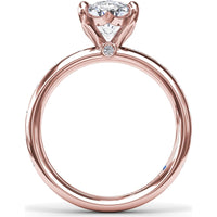 Oval Flush Engagement Ring Setting with Flush-Set Diamond Band by Fana - 0.27 Carat Total Diamond Weight