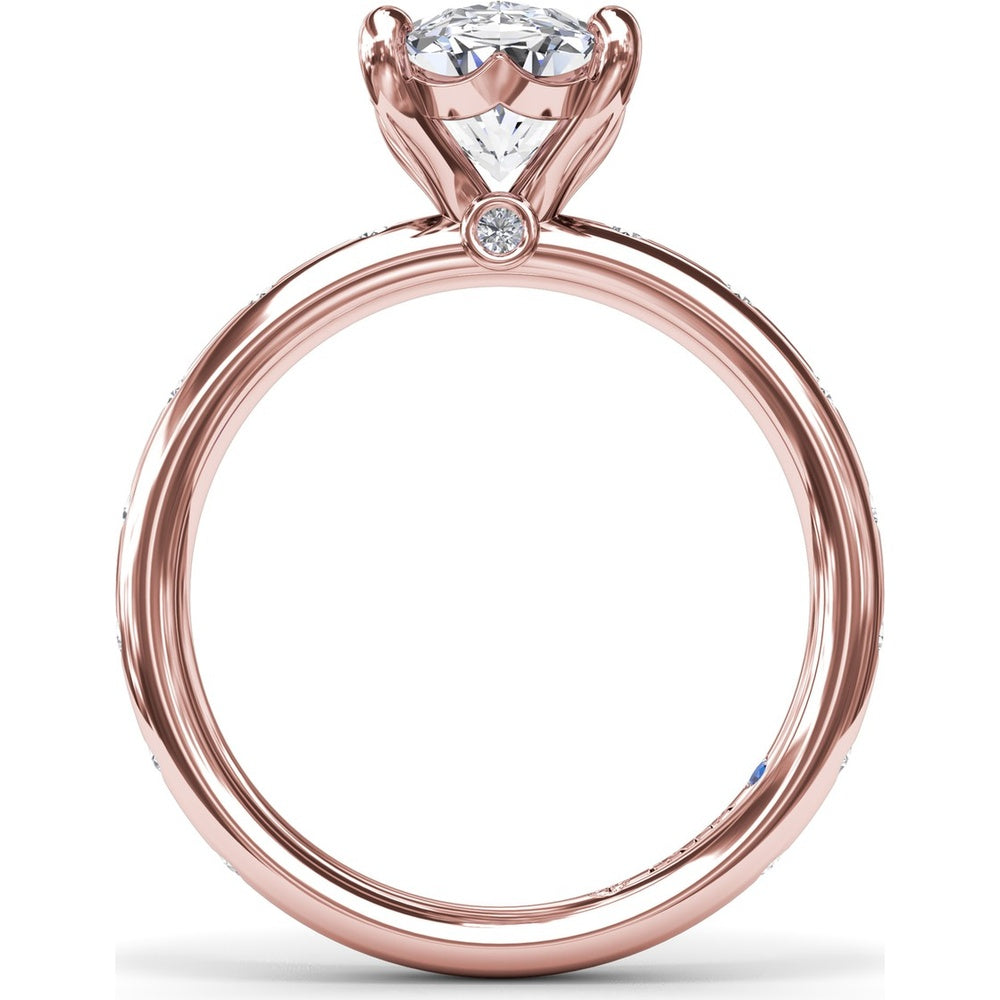 Oval Flush Engagement Ring Setting with Flush-Set Diamond Band by Fana - 0.27 Carat Total Diamond Weight
