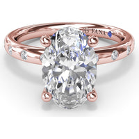 Oval Flush Engagement Ring Setting with Flush-Set Diamond Band by Fana - 0.27 Carat Total Diamond Weight