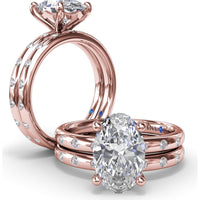 Oval Flush Engagement Ring Setting with Flush-Set Diamond Band by Fana - 0.27 Carat Total Diamond Weight