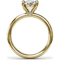 Oval Flush Engagement Ring Setting with Flush-Set Diamond Band by Fana - 0.27 Carat Total Diamond Weight