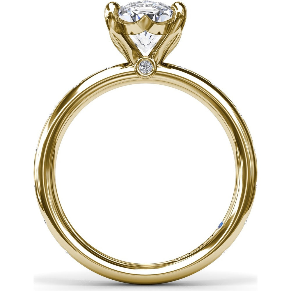 Oval Flush Engagement Ring Setting with Flush-Set Diamond Band by Fana - 0.27 Carat Total Diamond Weight