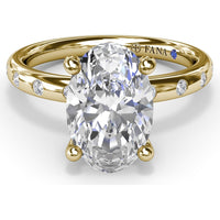 Oval Flush Engagement Ring Setting with Flush-Set Diamond Band by Fana - 0.27 Carat Total Diamond Weight