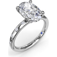 Oval Flush Engagement Ring Setting with Flush-Set Diamond Band by Fana - 0.27 Carat Total Diamond Weight