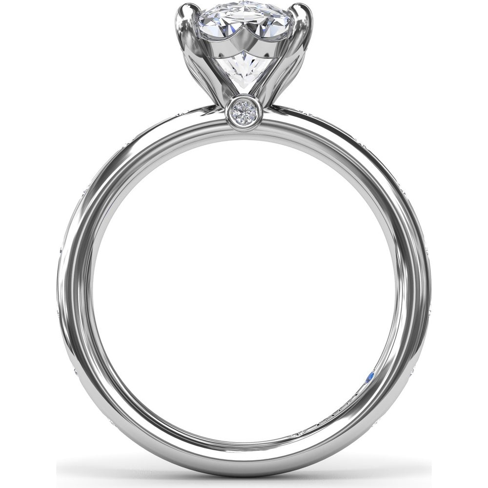 Oval Flush Engagement Ring Setting with Flush-Set Diamond Band by Fana - 0.27 Carat Total Diamond Weight