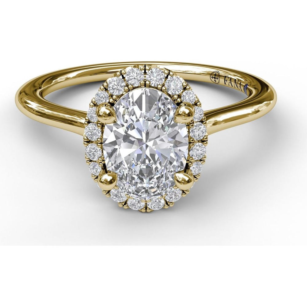 Oval Halo Engagement Ring Setting with Round Diamond Halo by Fana - 0.16 Carat Total Diamond Weight
