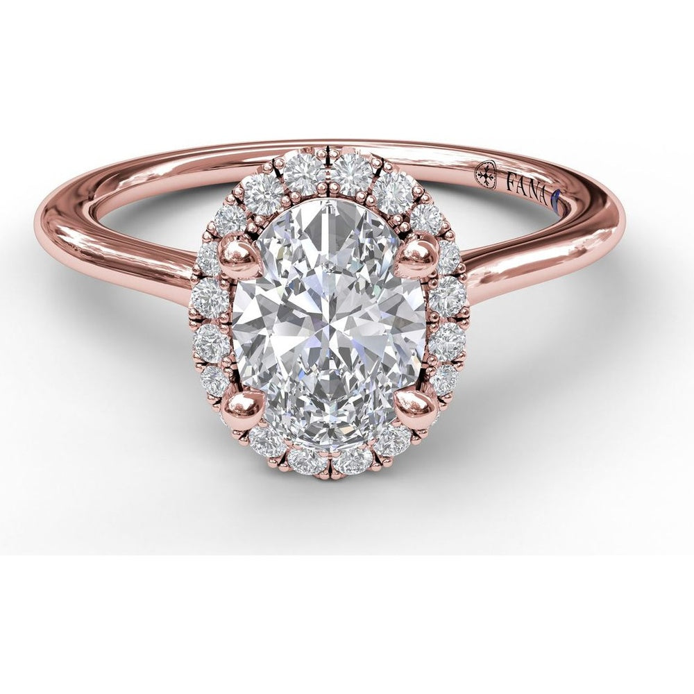 Oval Halo Engagement Ring Setting with Round Diamond Halo by Fana - 0.16 Carat Total Diamond Weight