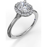 Oval Halo Engagement Ring Setting with Round Diamond Halo by Fana - 0.16 Carat Total Diamond Weight