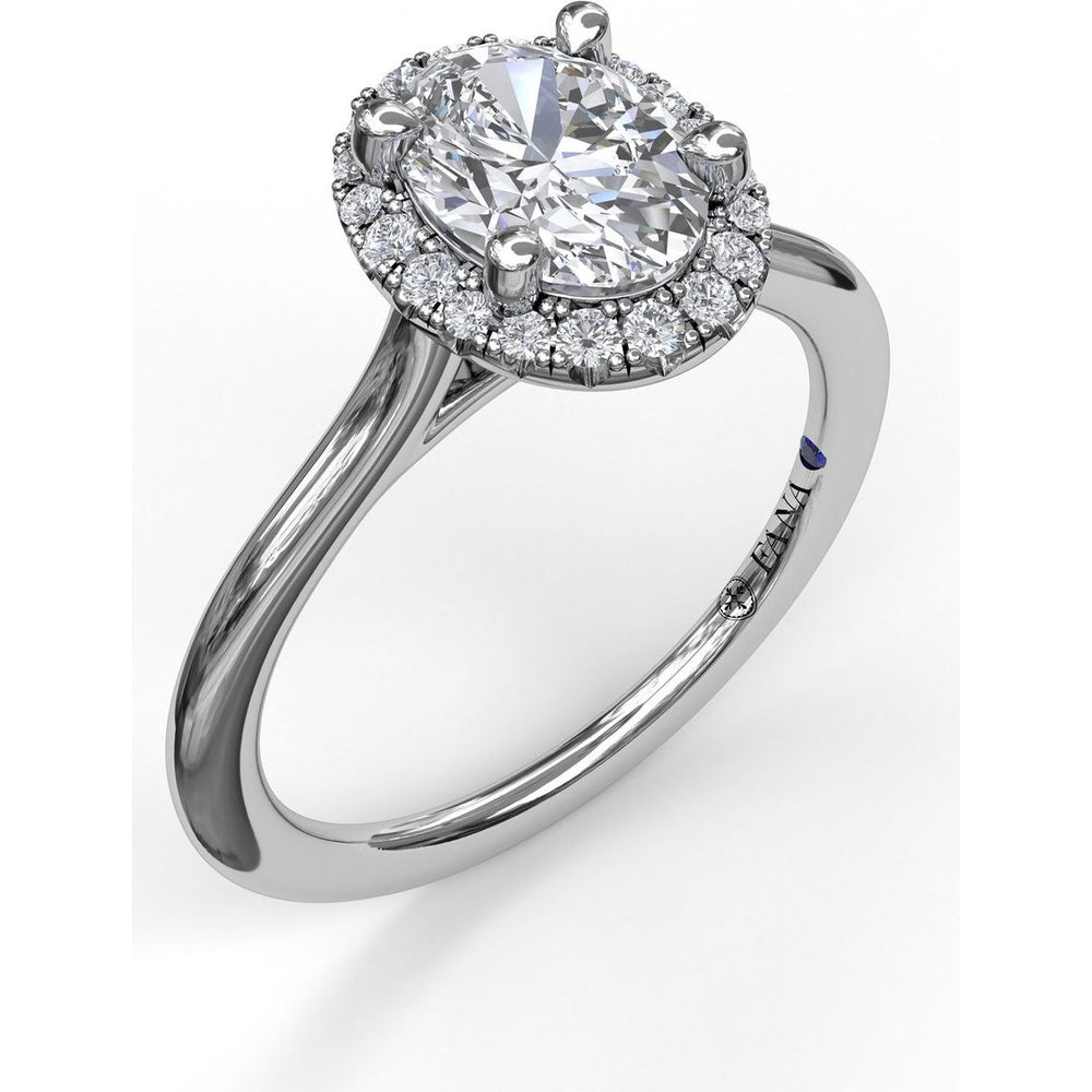 Oval Halo Engagement Ring Setting with Round Diamond Halo by Fana - 0.16 Carat Total Diamond Weight