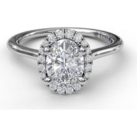 Oval Halo Engagement Ring Setting with Round Diamond Halo by Fana - 0.16 Carat Total Diamond Weight