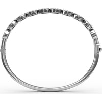 Oval Link Bangle with Round Sapphires and Diamond Halos by Fana - 2.55 Carat Total Gemstone Weight