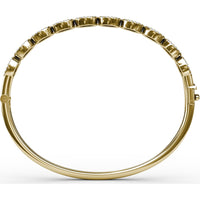 Oval Link Bangle with Round Sapphires and Diamond Halos by Fana - 2.55 Carat Total Gemstone Weight