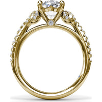 Oval Love Knot Engagement Ring Setting with Pavé Twisted Split Shank by Fana - 0.35 Carat Total Diamond Weight