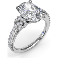 Oval Love Knot Engagement Ring Setting with Pavé Twisted Split Shank by Fana - 0.35 Carat Total Diamond Weight