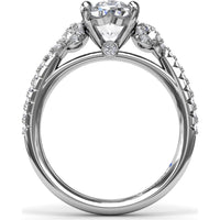 Oval Love Knot Engagement Ring Setting with Pavé Twisted Split Shank by Fana - 0.35 Carat Total Diamond Weight