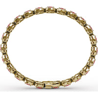 Oval Ruby and Diamond Halo Tennis Bracelet by Fana - 9.99 Carat Total Gemstone Weight
