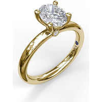 Oval Solitaire Engagement Ring Setting with Hidden Pavé Accent Diamonds by Fana - 0.02 Carat Total Diamond Weight