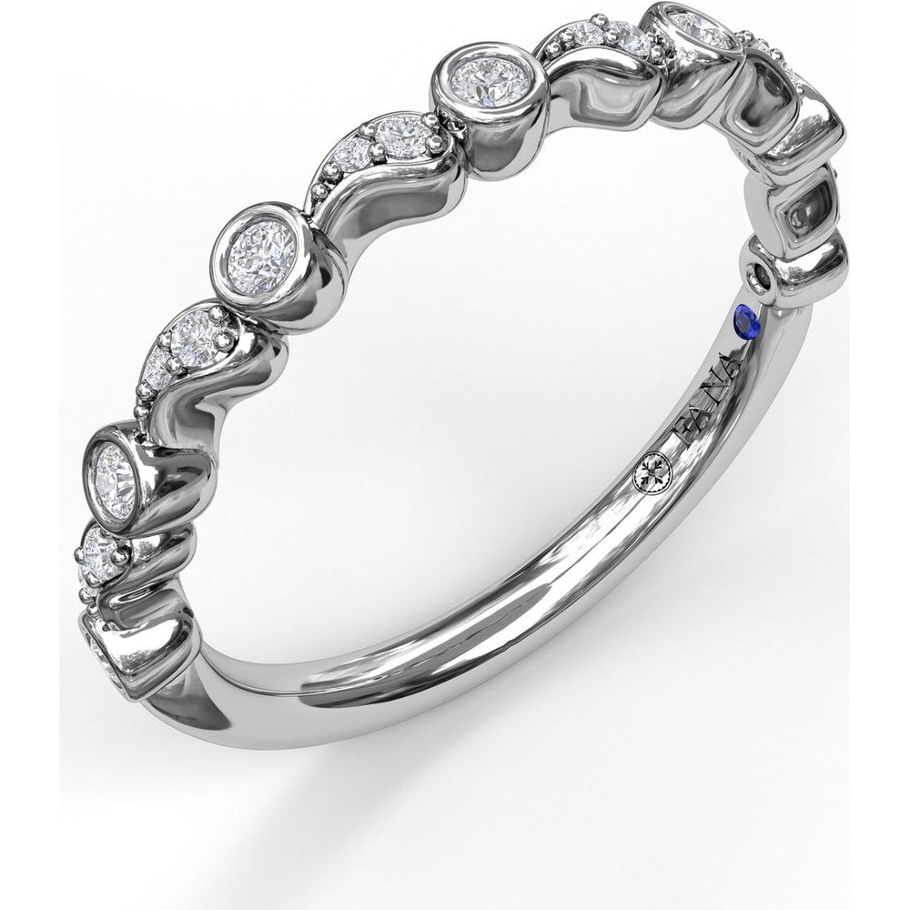 Paisley and Bezel Set Diamond Band by Fana - 0.20 Carat Total Diamond Weight
