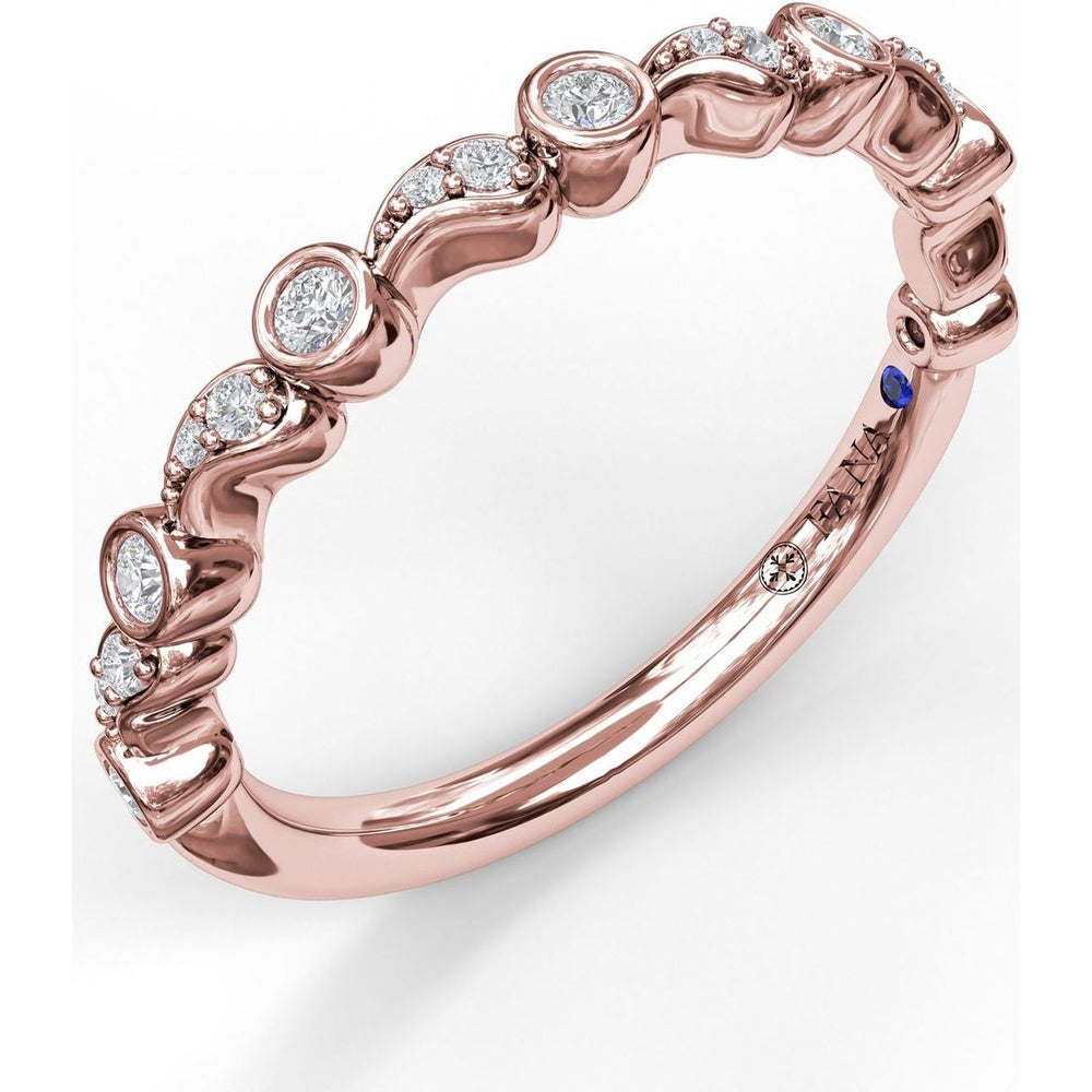 Paisley and Bezel Set Diamond Band by Fana - 0.20 Carat Total Diamond Weight