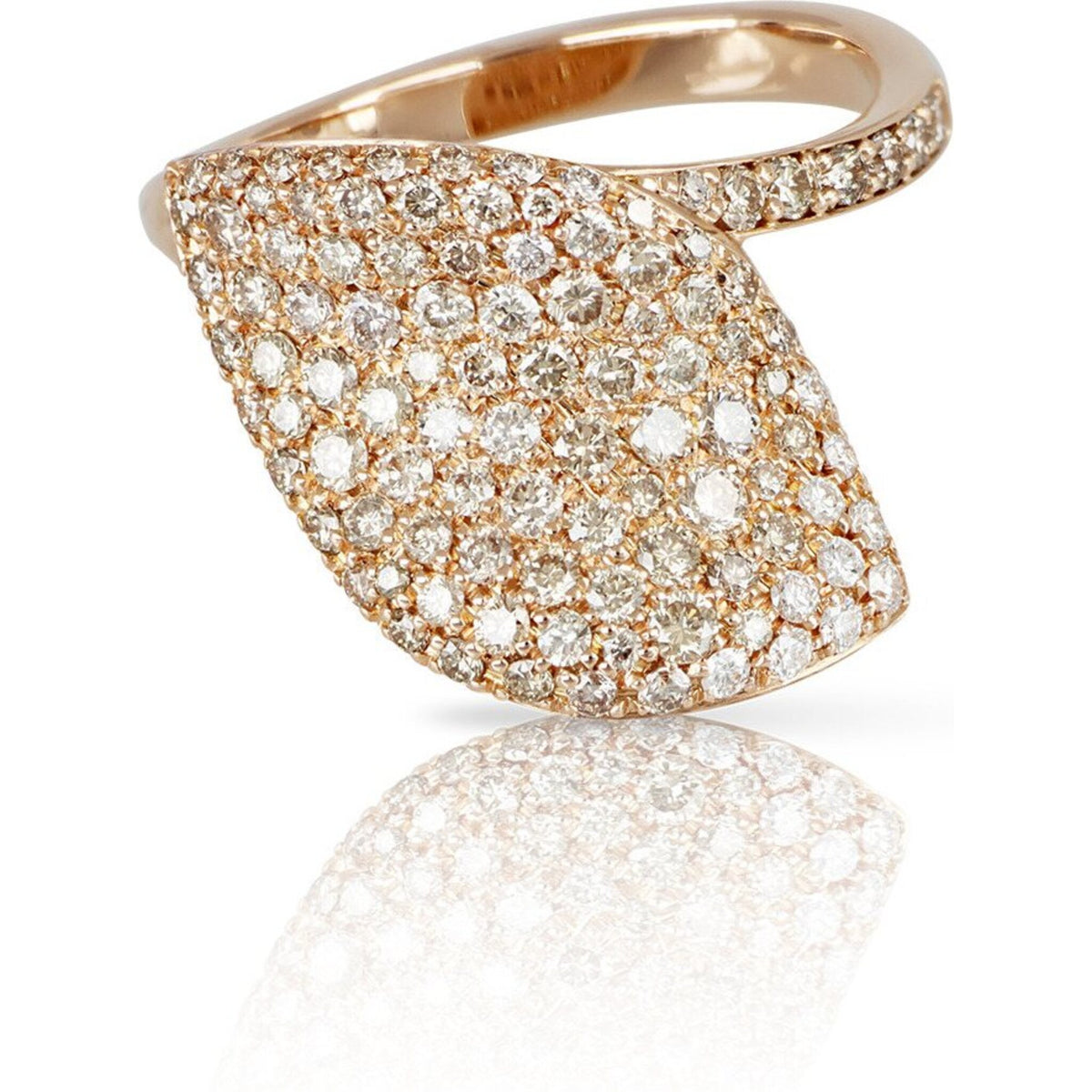 Pasquale Bruni - Aleluiá Ring in 18k Rose Gold with White and Champagne Diamonds