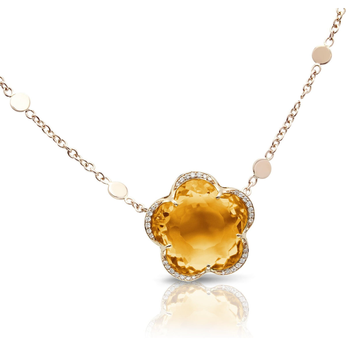 Pasquale Bruni - Bon Ton Divine Necklace in 18k Rose Gold with Citrine and Diamonds