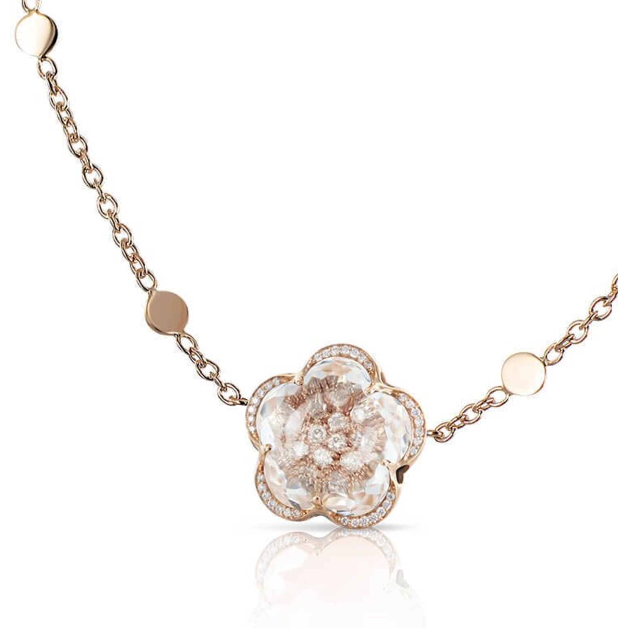 Pasquale Bruni - Bon Ton Necklace wirh Rock Crystal & Diamonds 18k Rose Gold