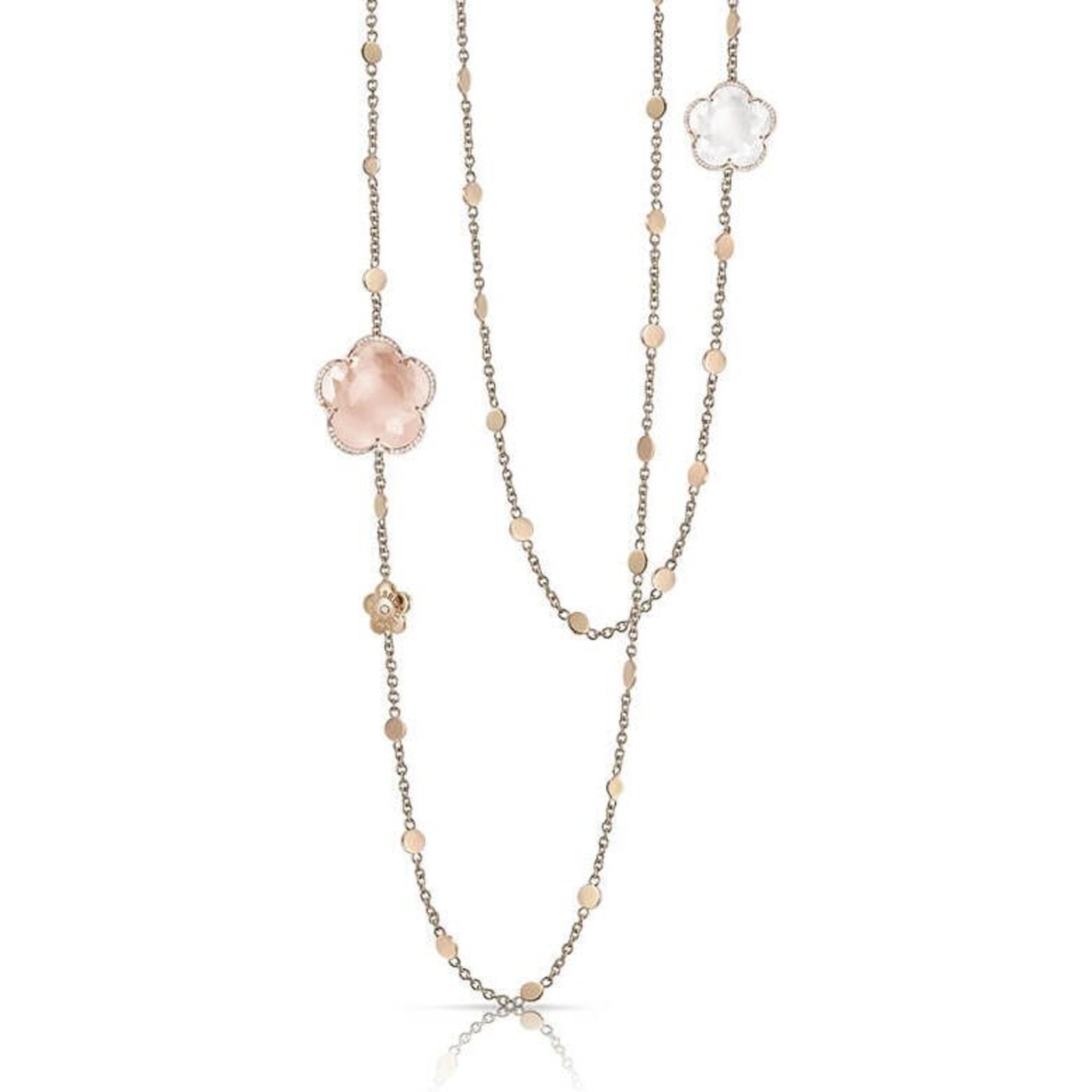 Pasquale Bruni - Bon Ton Sautoir Necklace Rose & White Quartz