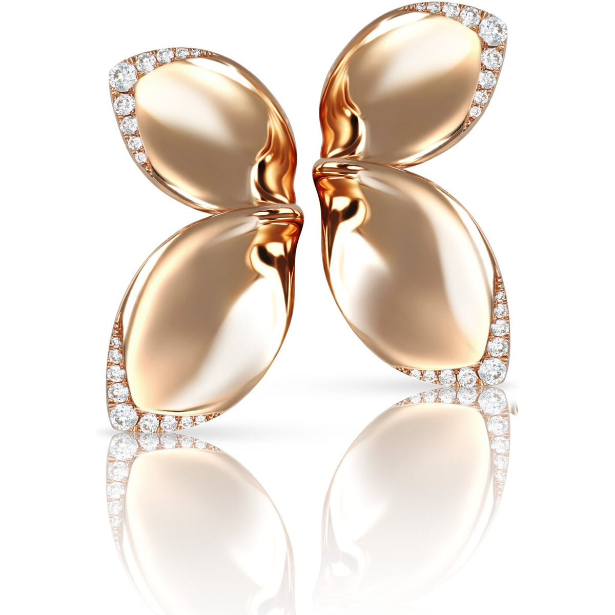 Pasquale Bruni - Giardini Segreti Earrings in 18k Rose Gold with White Diamonds