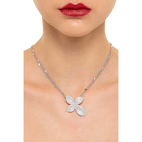 Pasquale Bruni - Giardini Segreti Medium Flower Necklace in 18k White Gold with White Diamonds