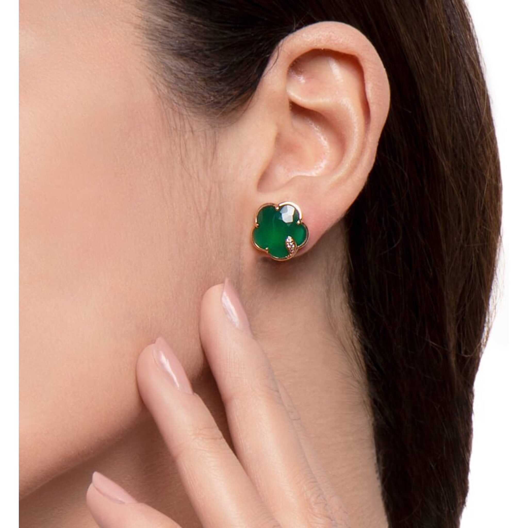 Pasquale Bruni - Peit Joli Green Agate Earrings with Diamonds