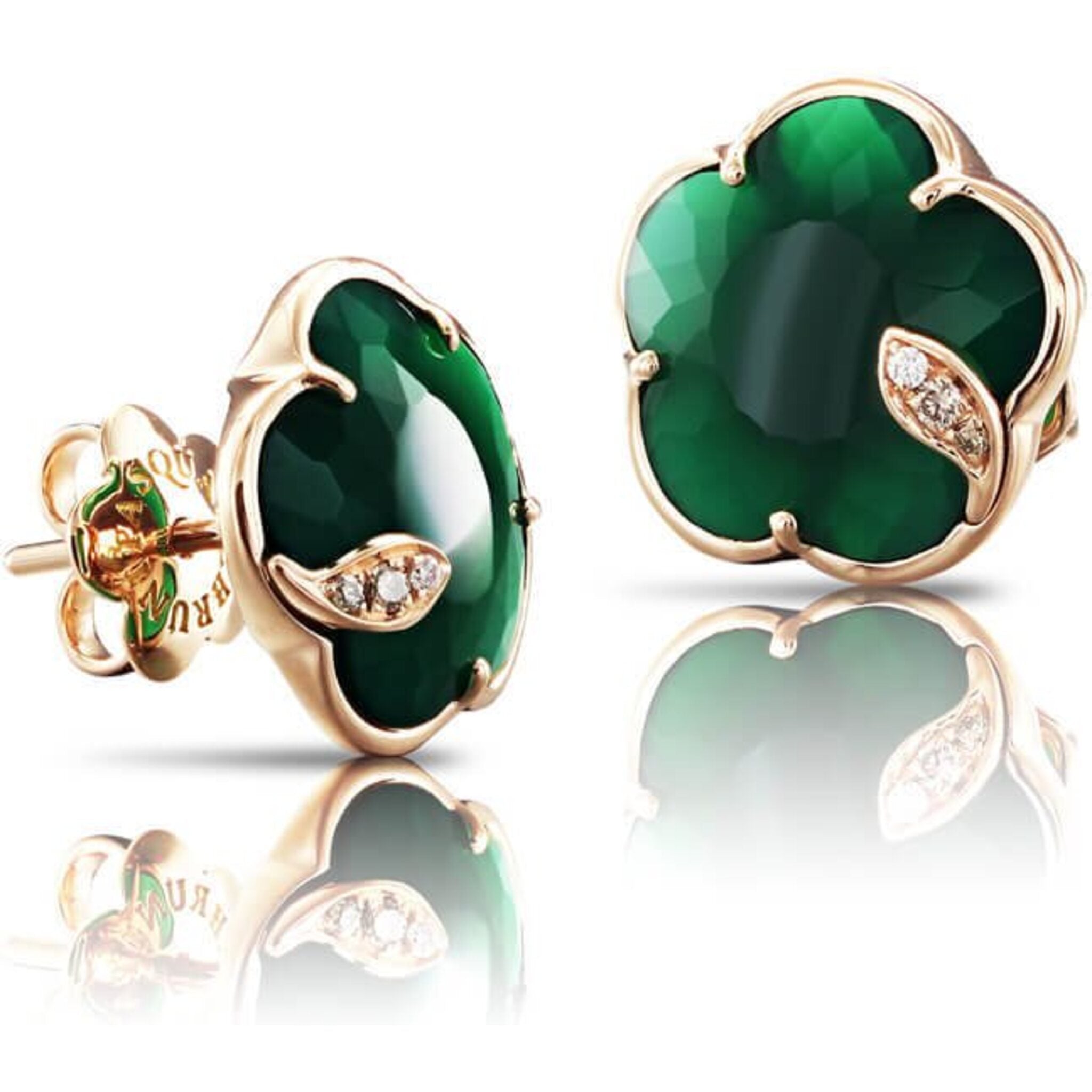 Pasquale Bruni - Peit Joli Green Agate Earrings with Diamonds