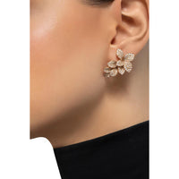 Pasquale Bruni Petit Garden Earrings in 18K Rose Gold With White and Champagne Diamonds