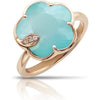 Pasquale Bruni - Petit Joli Ring in 18k Rose Gold with Turquoise and White Moonstone Doublet, White and Champagne Diamonds