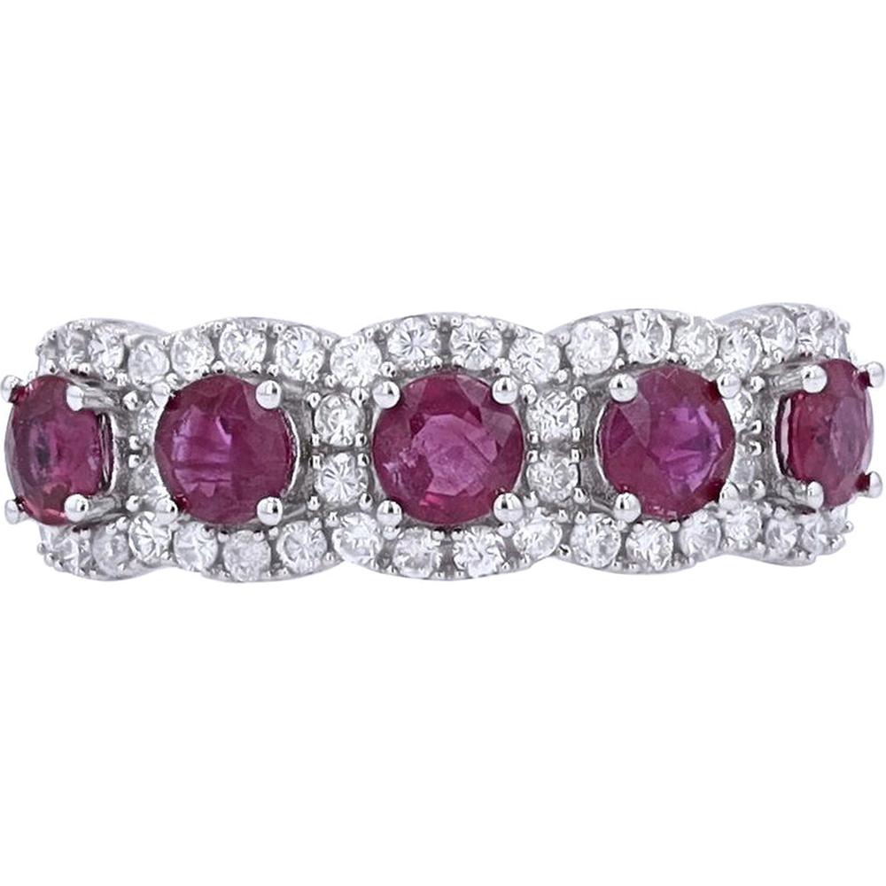 Passion's Embrace:14K Ruby and Diamond Band