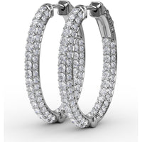 Pavé Diamond Hoop Earrings by Fana - 2.02 Carat Total Diamond Weight