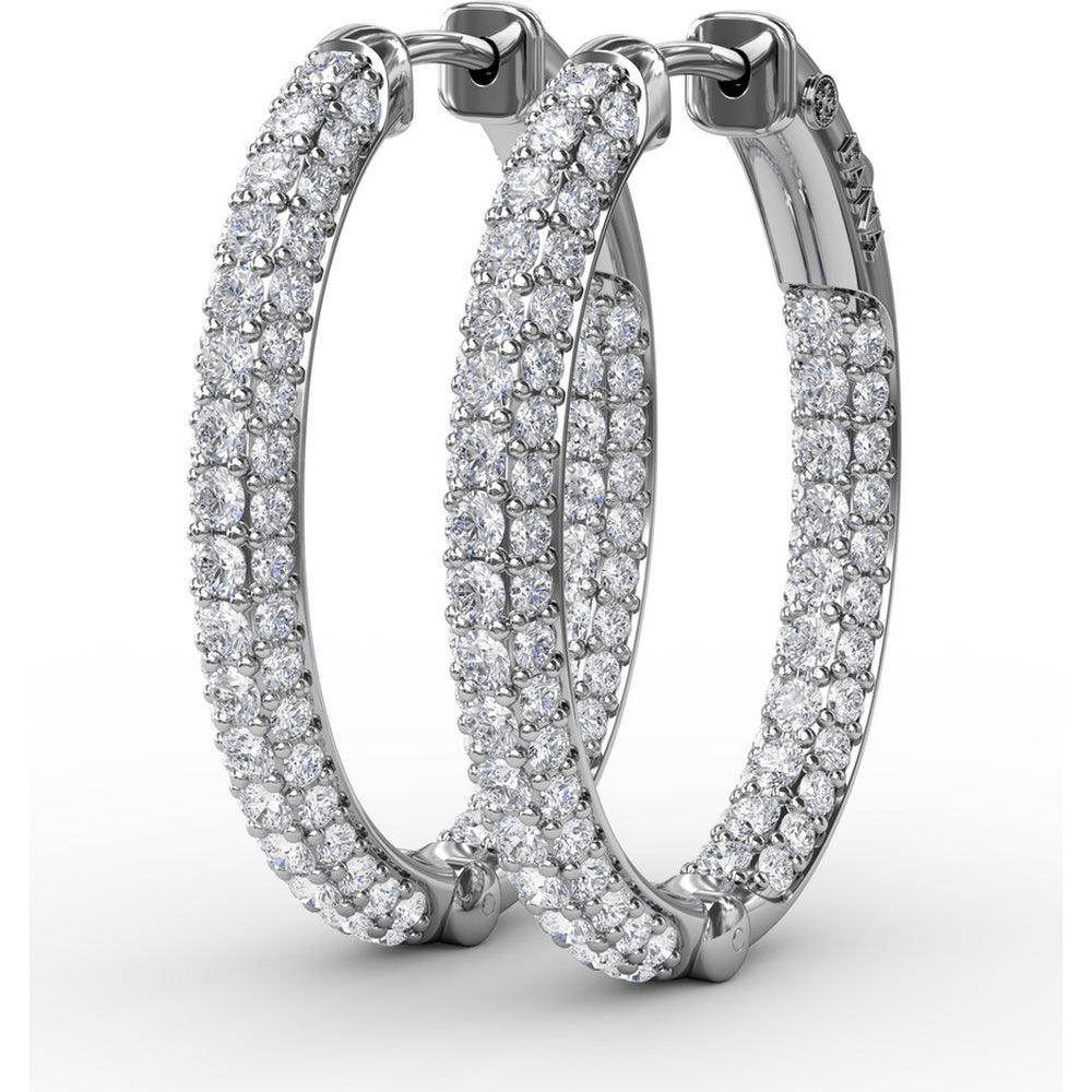 Pavé Diamond Hoop Earrings by Fana - 2.02 Carat Total Diamond Weight