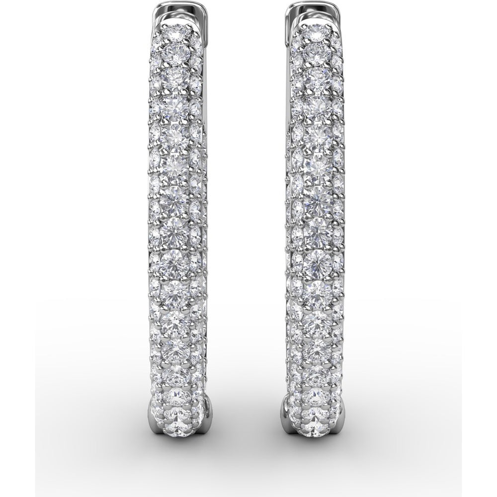 Pavé Diamond Hoop Earrings by Fana - 2.02 Carat Total Diamond Weight