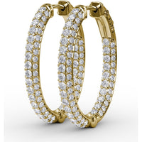 Pavé Diamond Hoop Earrings by Fana - 2.02 Carat Total Diamond Weight