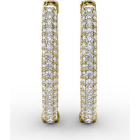 Pavé Diamond Hoop Earrings by Fana - 2.02 Carat Total Diamond Weight