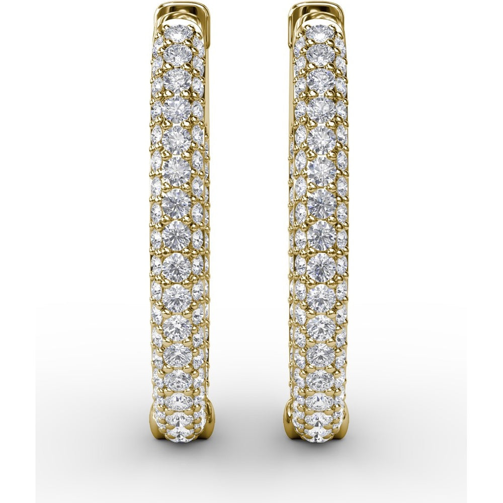Pavé Diamond Hoop Earrings by Fana - 2.02 Carat Total Diamond Weight