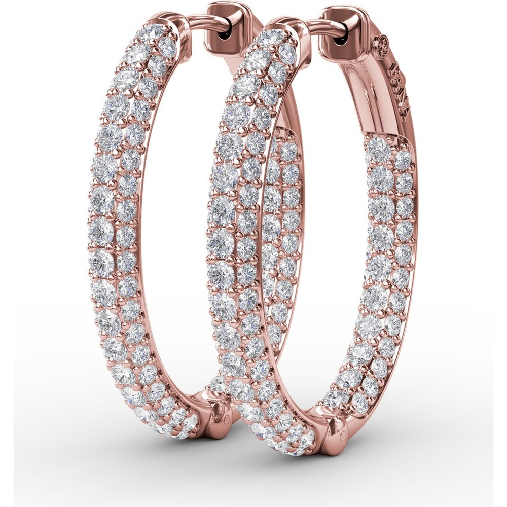 Pavé Diamond Hoop Earrings by Fana - 2.02 Carat Total Diamond Weight